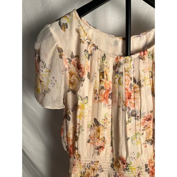 Sundance Floral Dress Size 10 – Sheer Boho Midi with Lined Skirt - Picture 2 of 7